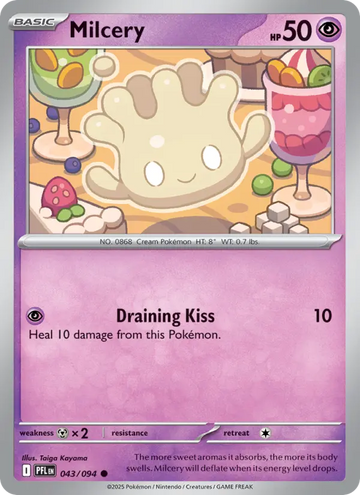 Losse Pokémonkaart 043/094 - Milcery - Phantasmal Flames - [Common]