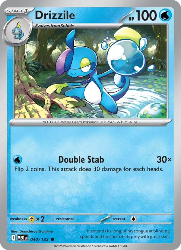 Losse Pokémonkaart 040/132 - Drizzile - Mega Evolution - [Common]