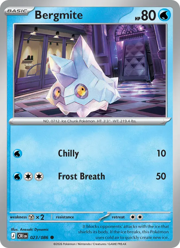 Losse Pokémonkaart 023/086 - Bergmite - Chaos Rising - [Common] - Reverse Holo