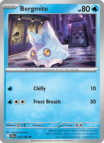 Losse Pokémonkaart 023/086 - Bergmite - Chaos Rising - [Common] - Reverse Holo