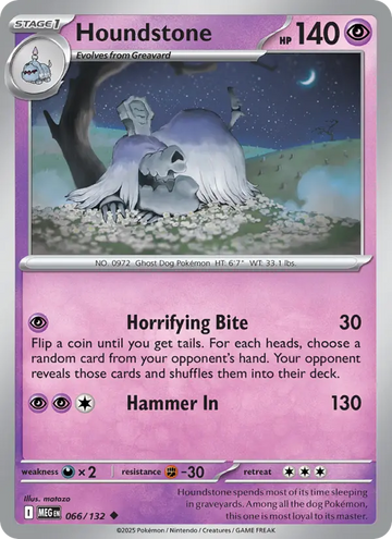 Losse Pokémonkaart 066/132 - Houndstone - Mega Evolution - [Uncommon]