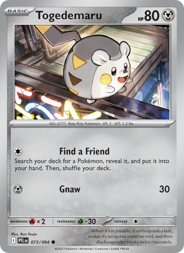 Losse Pokémonkaart 073/094 - Togedemaru - Phantasmal Flames - [Common]