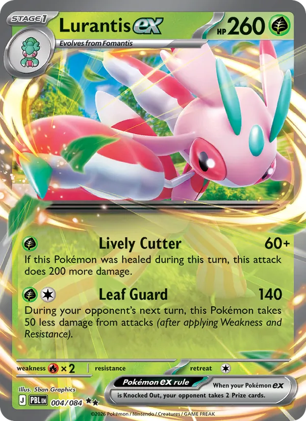 Losse Pokémonkaart 004/084 - Lurantis ex - Pitch Black - [Double rare]