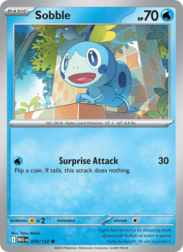 Losse Pokémonkaart 039/132 - Sobble - Mega Evolution - [Common]
