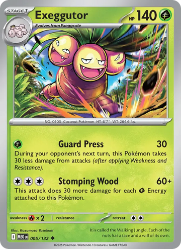 Losse Pokémonkaart 005/132 - Exeggutor - Mega Evolution - [Uncommon]