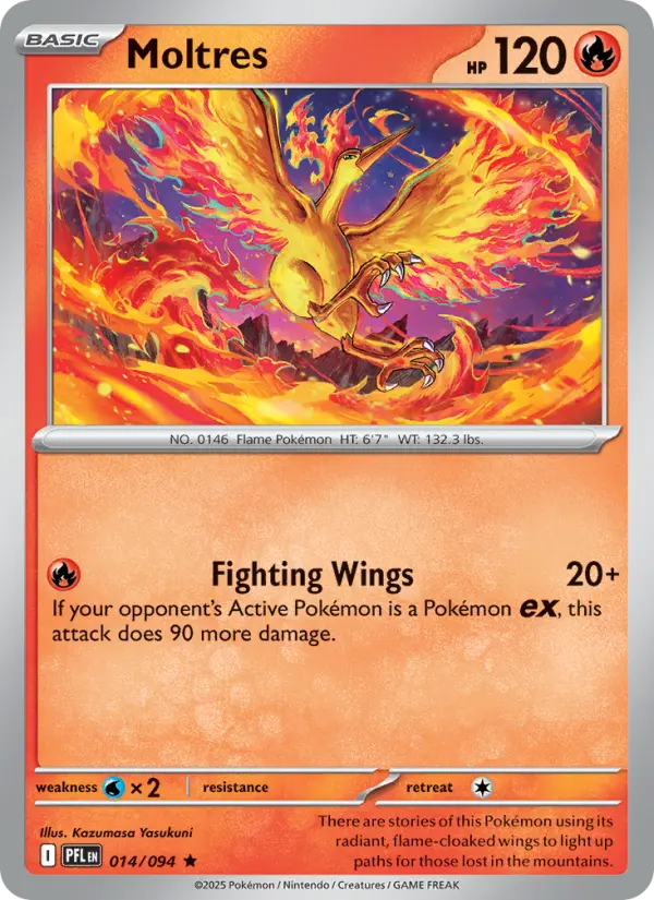 Losse Pokémonkaart 014/094 - Moltres - Phantasmal Flames - [Rare]