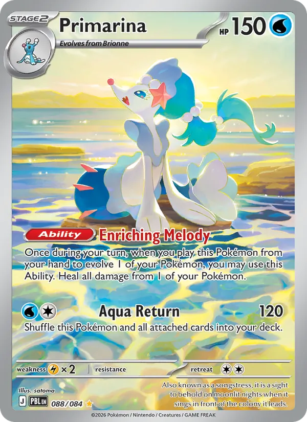 Losse Pokémonkaart 088/084 - Primarina - Pitch Black - [Illustration rare]