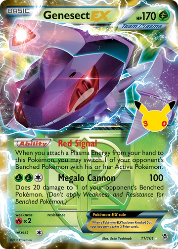 Losse Pokémonkaart 11/101 - Genesect EX - 30th Celebration: Classic Collection - [Classic Collection]