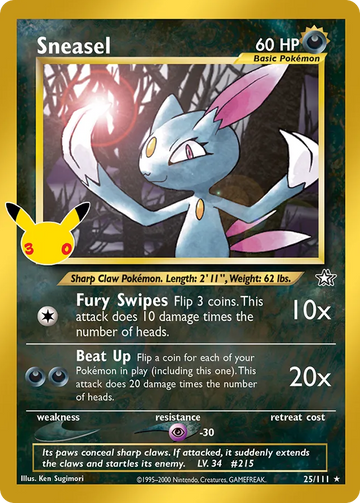 Losse Pokémonkaart 25/111 - Sneasel - 30th Celebration: Classic Collection - [Classic Collection]