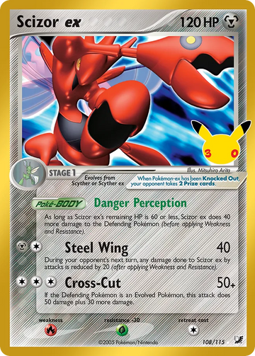 Losse Pokémonkaart 108/115 - Scizor ex - 30th Celebration: Classic Collection - [Classic Collection]