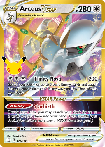 Losse Pokémonkaart 123/172 - Arceus VSTAR - 30th Celebration: Classic Collection - [Classic Collection]