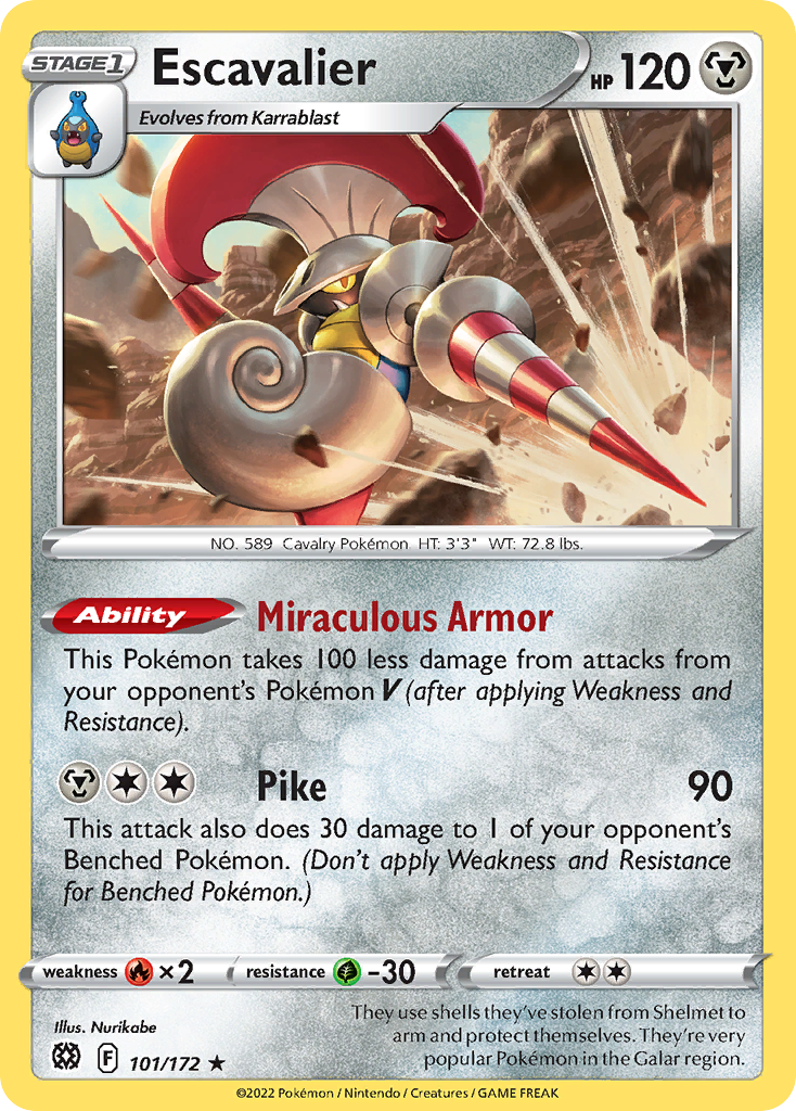 101/172 - Escavalier - Reverse Holo - [Rare]