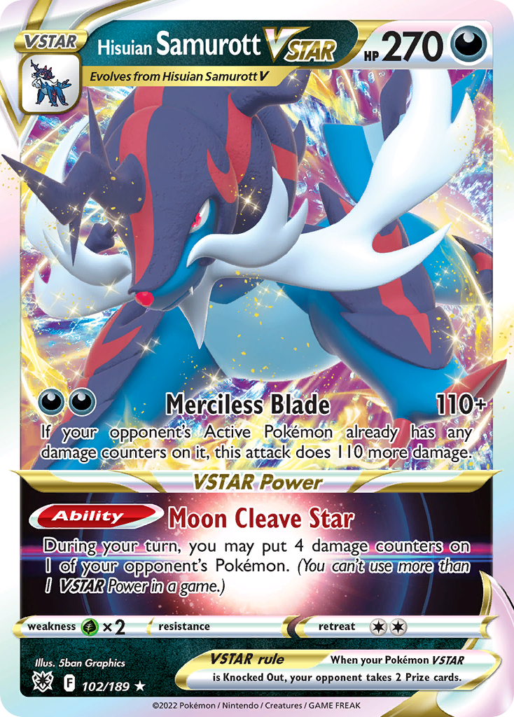 102/189 - Hisuian Samurott VSTAR - [Rare Holo VSTAR]