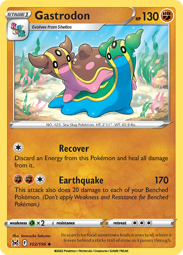 102/196 - Gastrodon - Reverse Holo - [Uncommon]