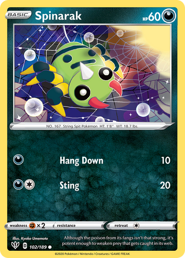 102/189 - Spinarak - Reverse Holo - [Common]