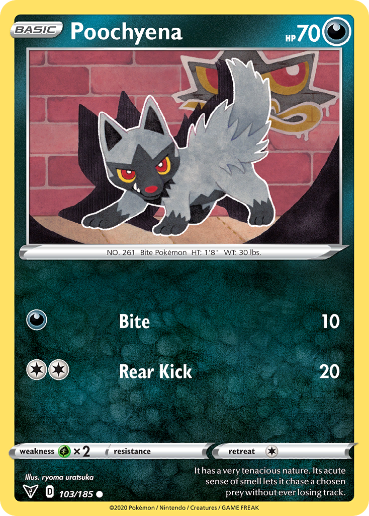 Pokémonkaart 103/185 - Poochyena - Vivid Voltage - [Common]