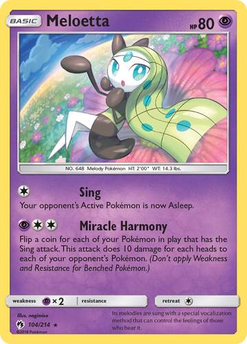 Pokémonkaart 104/214 - Meloetta - Lost Thunder - [Rare]