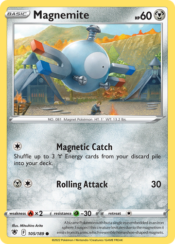 105/189 - Magnemite - Reverse Holo - [Common]