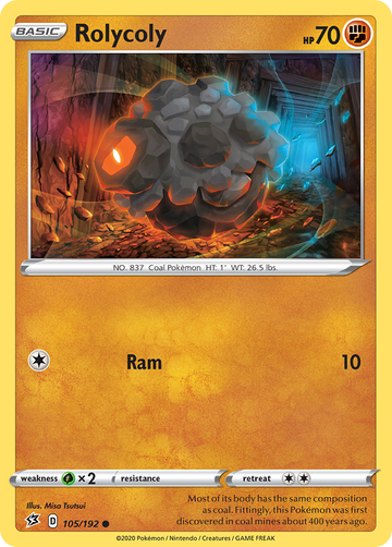 105/192 - Rolycoly - [Common] - Reverse Holo