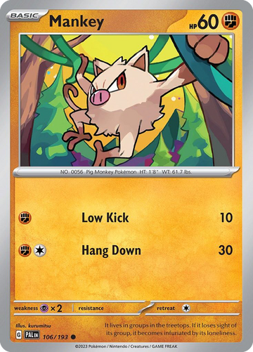 106/193 - Mankey - [Common] - Reverse Holo