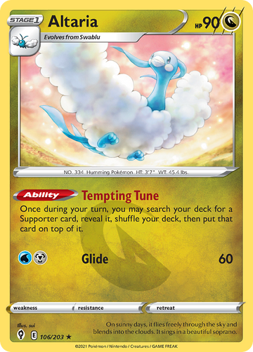 106/203 - Altaria - Reverse Holo - [Rare]