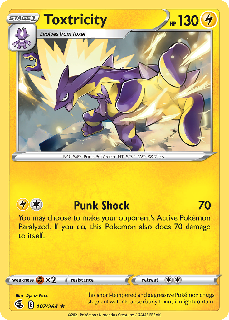 Pokémonkaart 107/264 - Toxtricity - Fusion Strike - [Rare Holo]