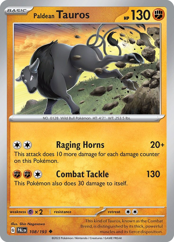 108/193 - Paldean Tauros - [Uncommon] - Reverse Holo