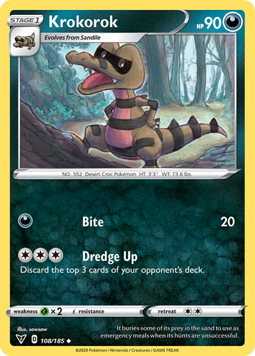 108/185 - Krokorok - [Uncommon] - Reverse Holo