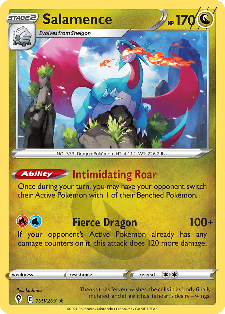 Pokémonkaart 109/203 - Salamence - Evolving Skies - [Rare Holo]