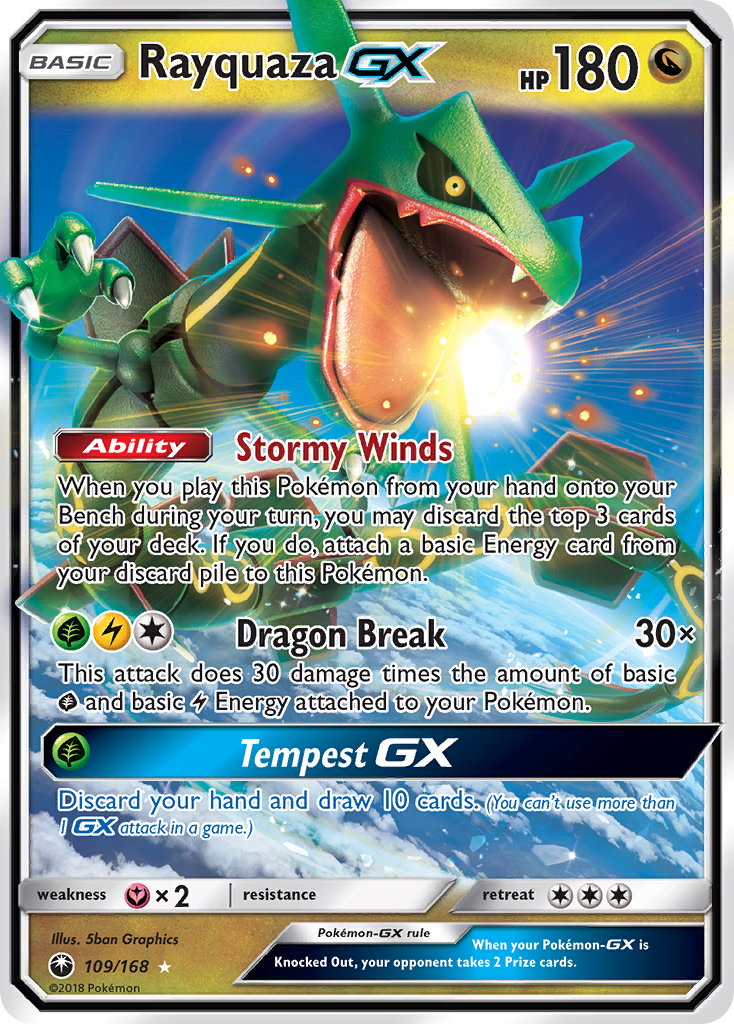 Pokémonkaart 109/168 - Rayquaza-GX - Celestial Storm - [Rare Holo GX]