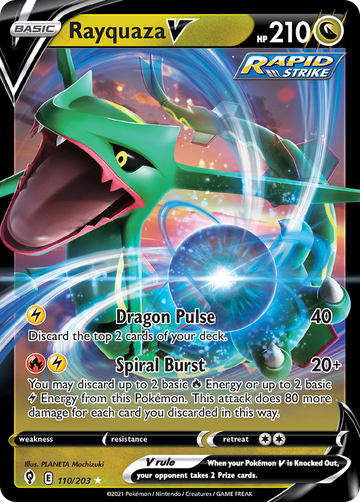 110/203 - Rayquaza V - [Rare Holo V]