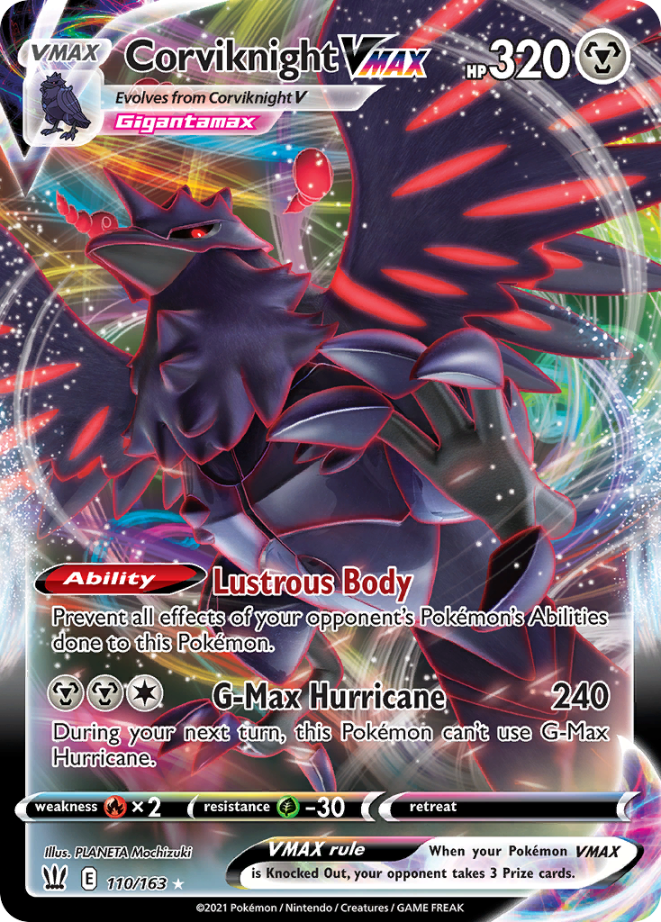 Pokémonkaart 110/163 - Corviknight VMAX - Battle Styles - [Rare Holo VMAX]