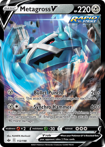 112/198 - Metagross V - [Rare Holo V]