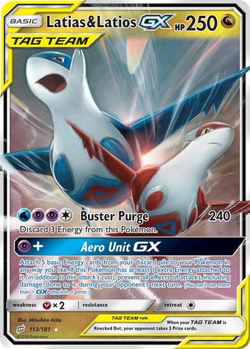 Pokémonkaart 113/181 - Latias & Latios-GX - Team Up - [Rare Holo GX]