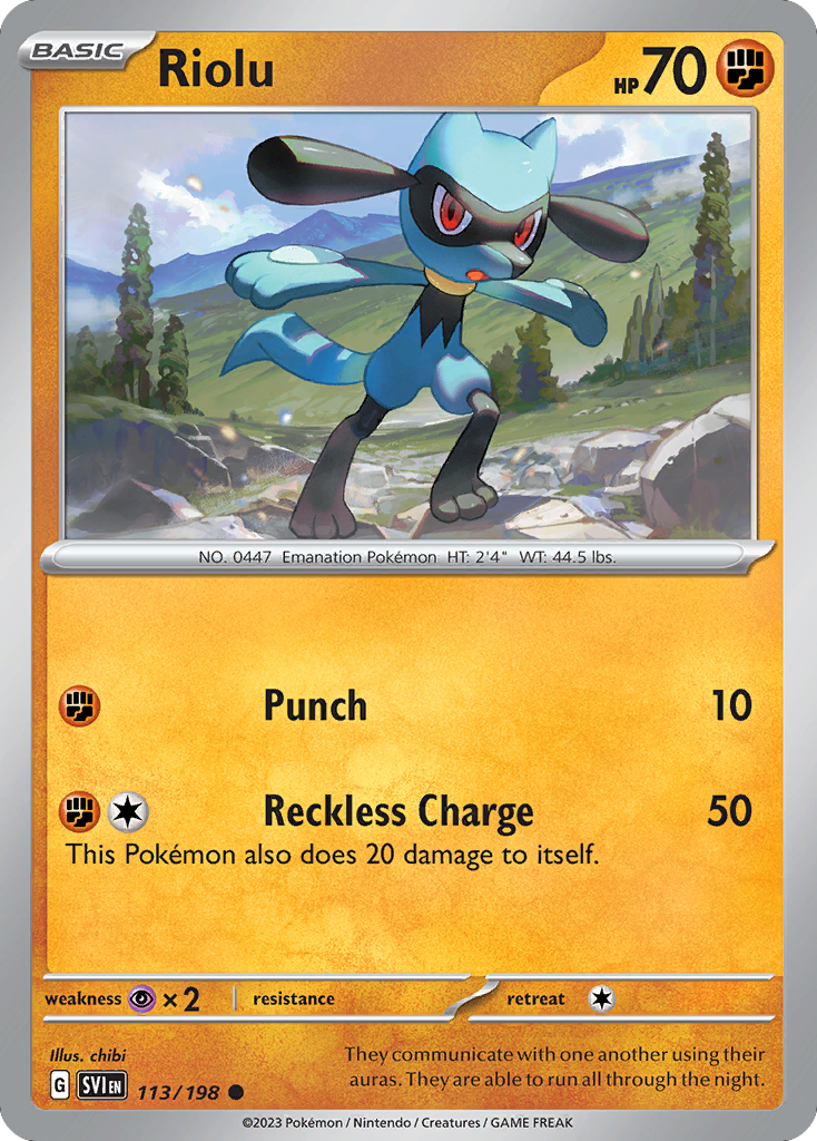 113/198 - Riolu - [Common] - Reverse Holo