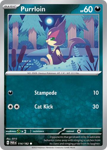 114/182 - Purrloin - [Common] - Reverse Holo