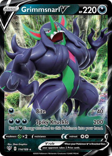 114/189 - Grimmsnarl V - [Rare Holo V]