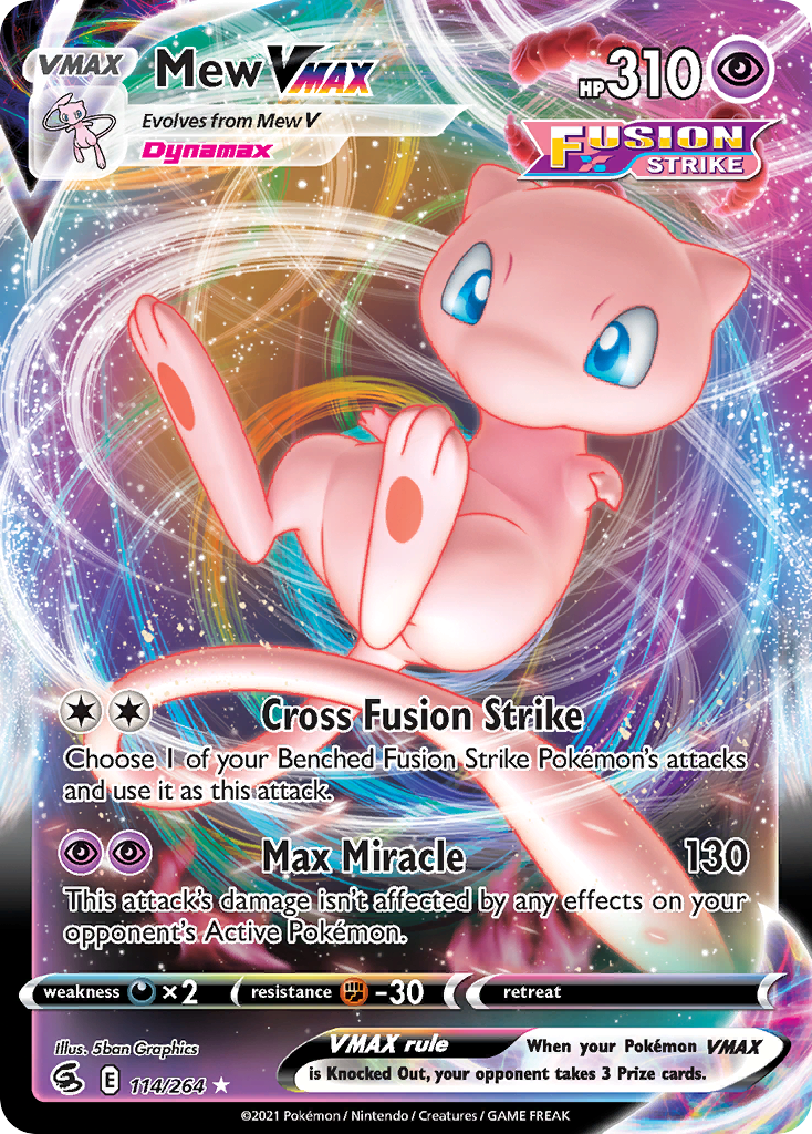 Pokémonkaart 114/264 - Mew VMAX - Fusion Strike - [Rare Holo VMAX]