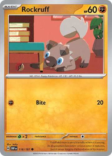 116/197 - Rockruff - [Common]