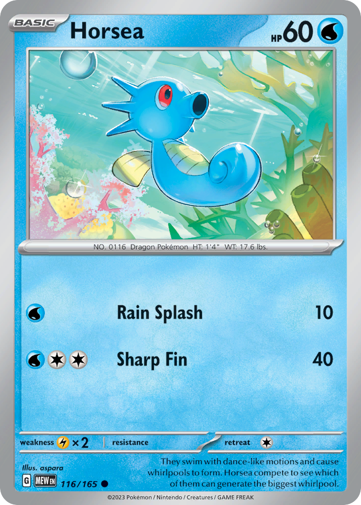 116/165 - Horsea - [Common] - Reverse Holo