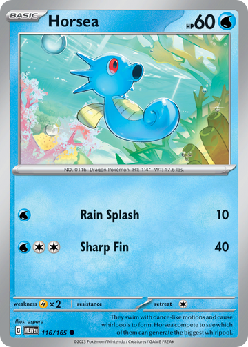 116/165 - Horsea - [Common] - Reverse Holo