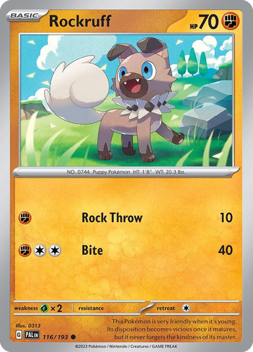 116/193 - Rockruff - [Common] - Reverse Holo