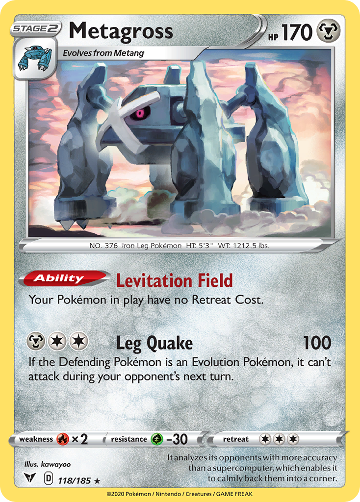 Pokémonkaart 118/185 - Metagross - Vivid Voltage - [Rare]