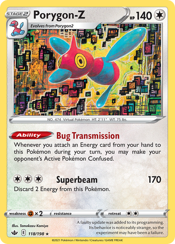 118/198 - Porygon-Z - [Rare Holo] - Reverse Holo