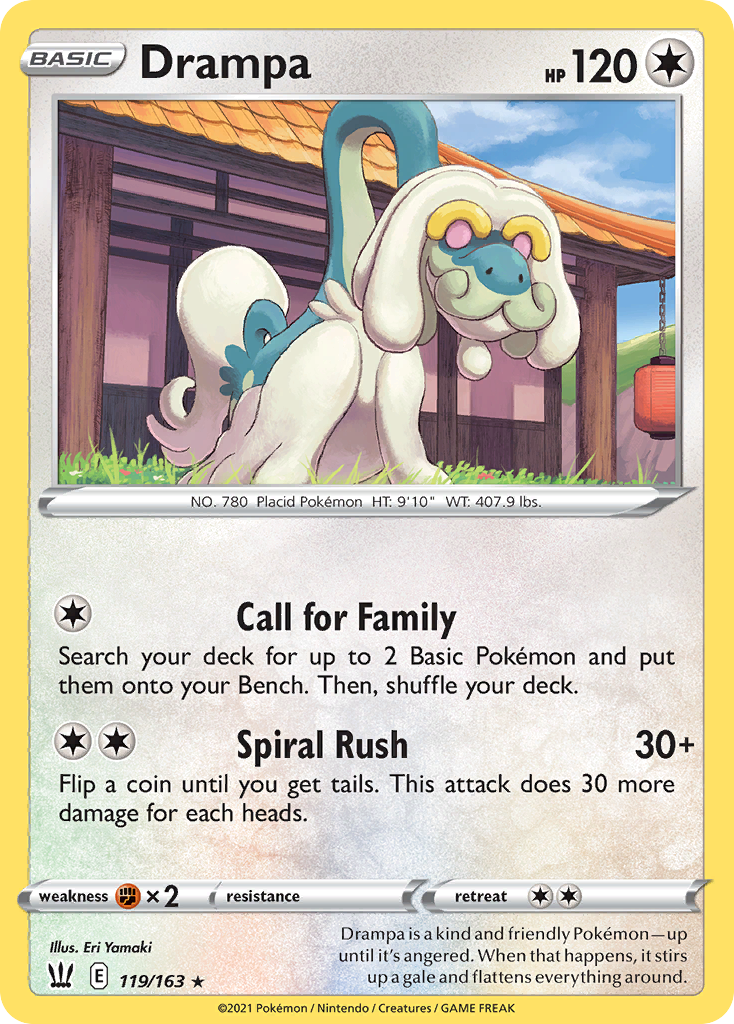 Pokémonkaart 119/163 - Drampa - Battle Styles - [Rare]
