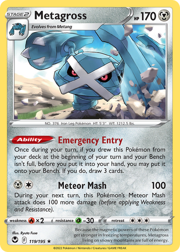 119/195 - Metagross - [Rare Holo] - Reverse Holo