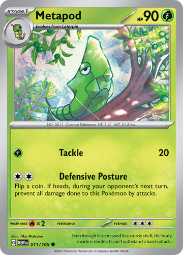 011/165 - Metapod - [Common] - Reverse Holo