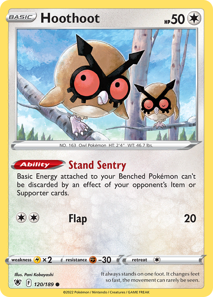 120/189 - Hoothoot - Reverse Holo - [Common]