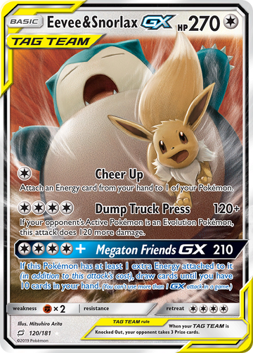 120/181 - Eevee & Snorlax-GX - [Rare Holo GX]