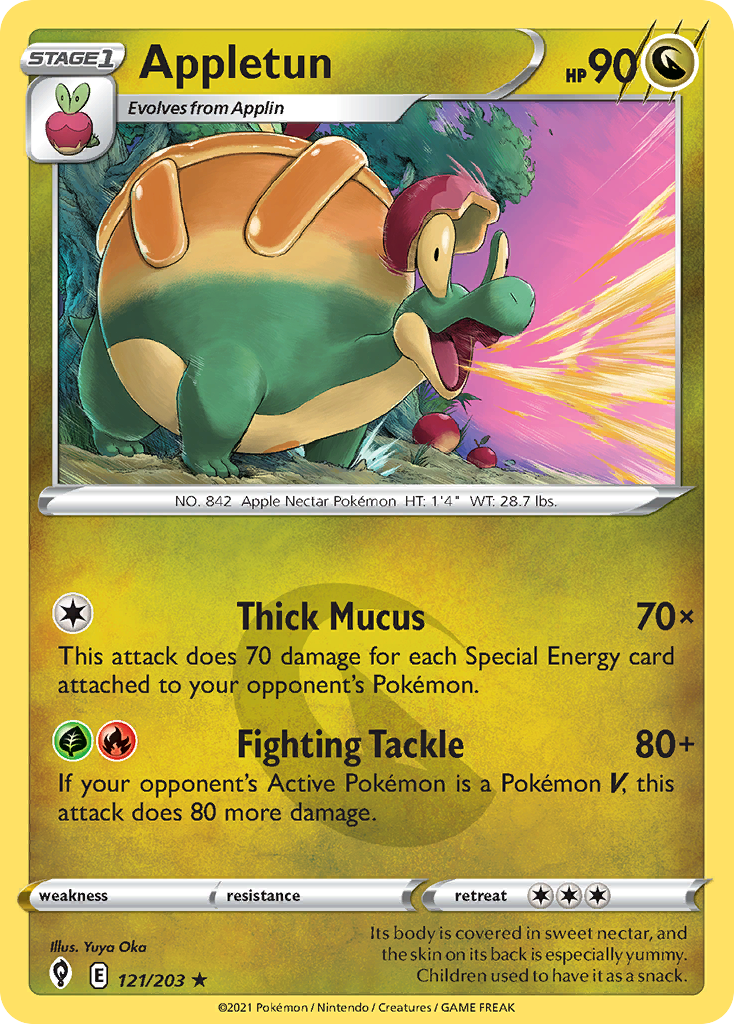 Pokémonkaart 121/203 - Appletun - Evolving Skies - [Rare]